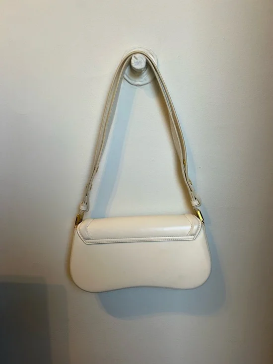 JW PEI Off-White Shoulder Bag with Curved Flap - Picture 4 of 4